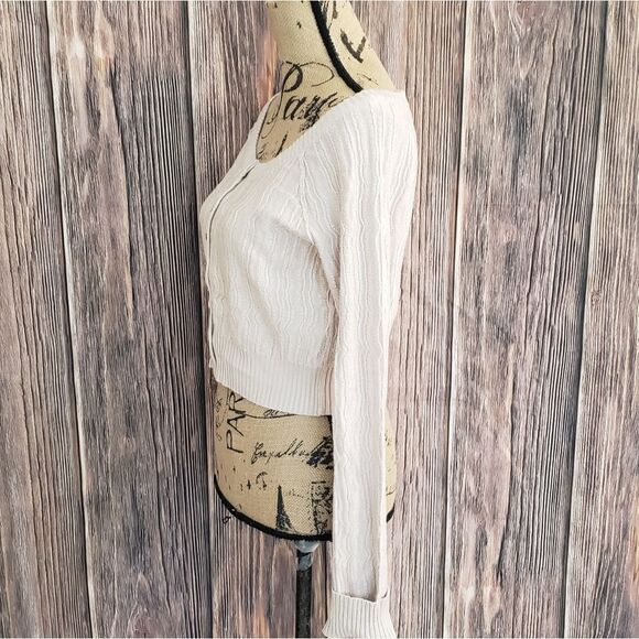 Free People Button Up Cropped Sweater W Size L - Picture 8 of 13